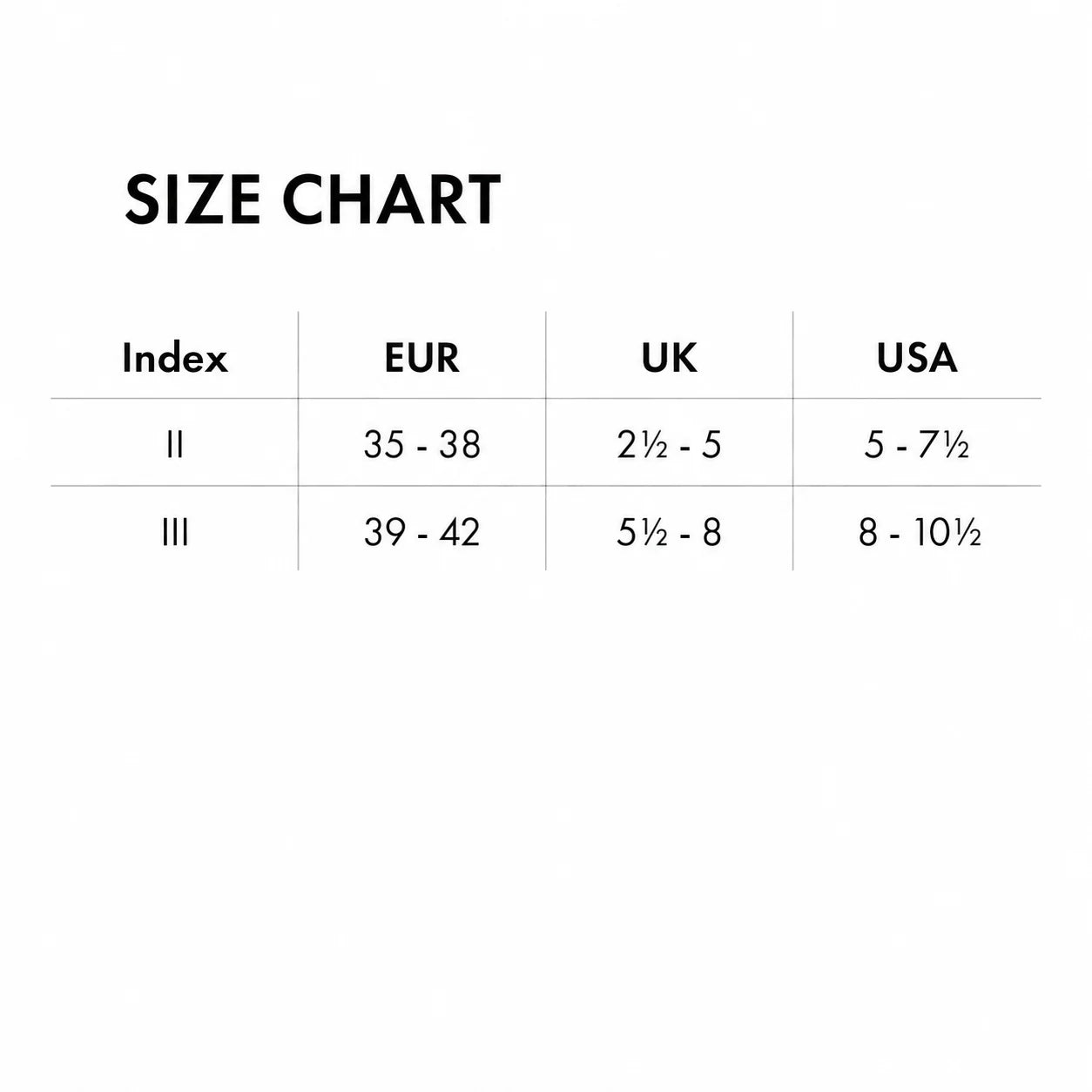 Product size guide