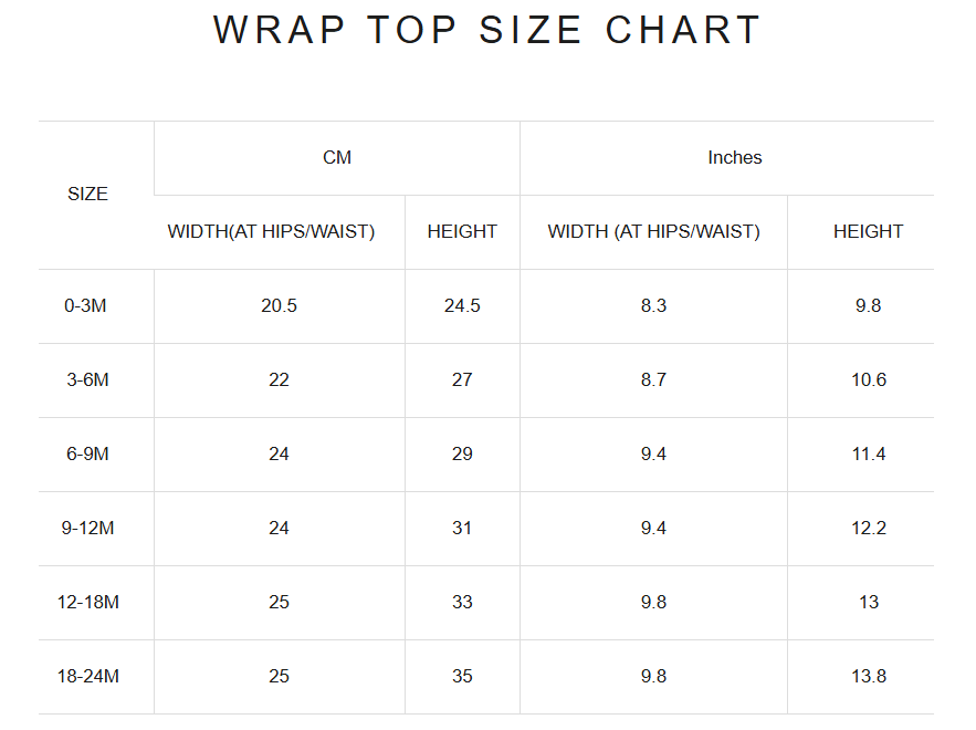 Product size guide