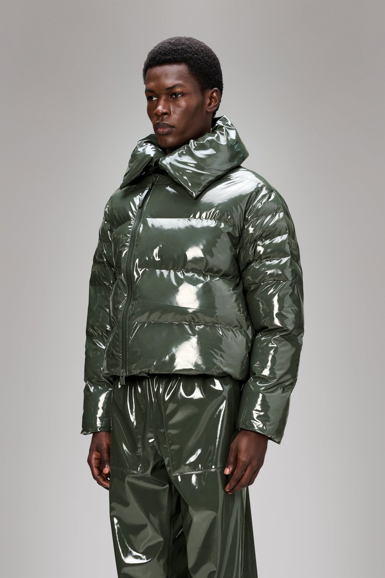 Rains Alta Vision Short Puffer Jacket Swamp Jacket