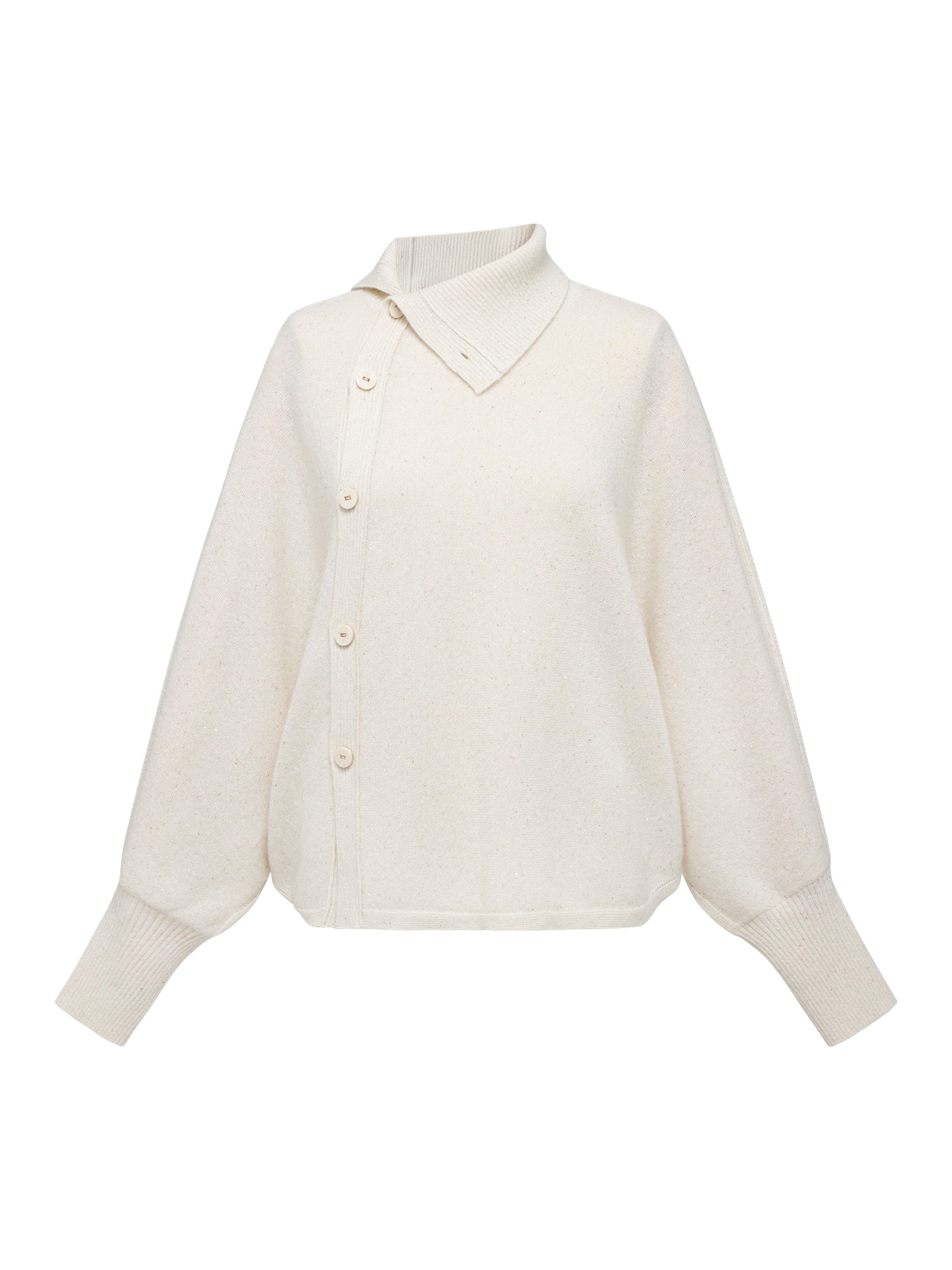 Asymmetric Soft Knit Top Sweater | White