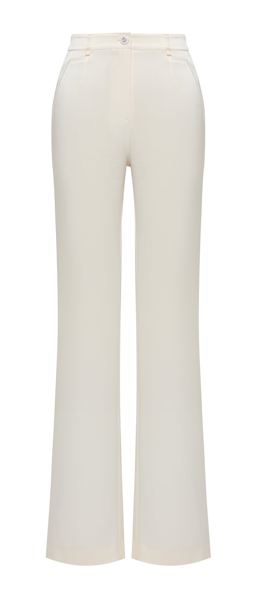 Straight-Leg Trousers | Cream