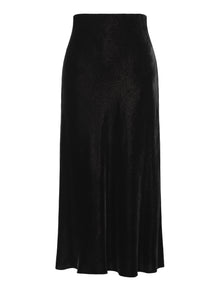 Mulberry Silk Velvet Fishtail Skirt | Black