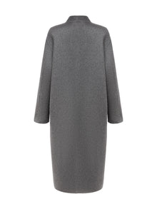 Chinese Style Cashmere Coat | Grey