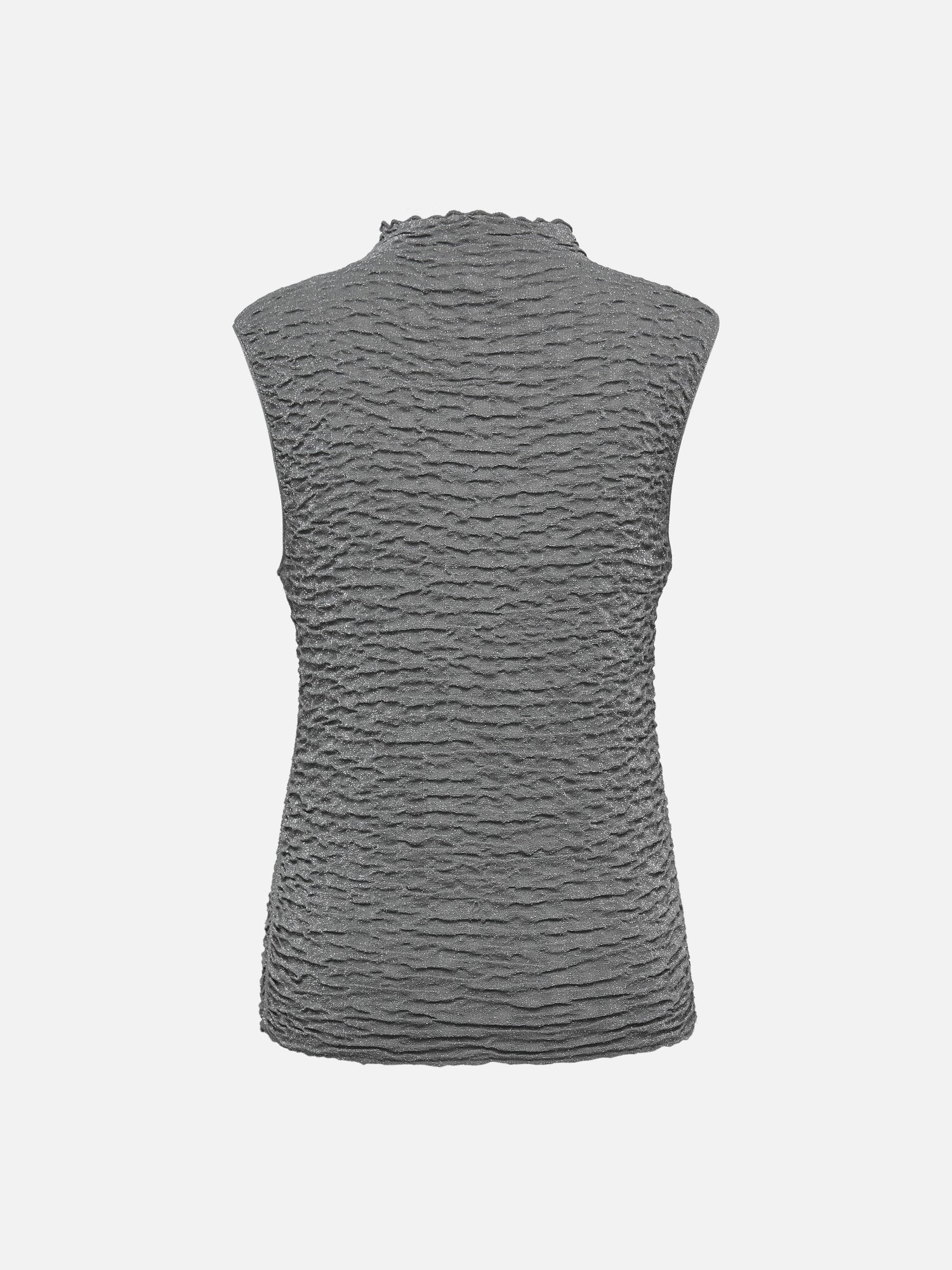 Slim-Fit Turtleneck Sleeveless Base Layer Top | Grey
