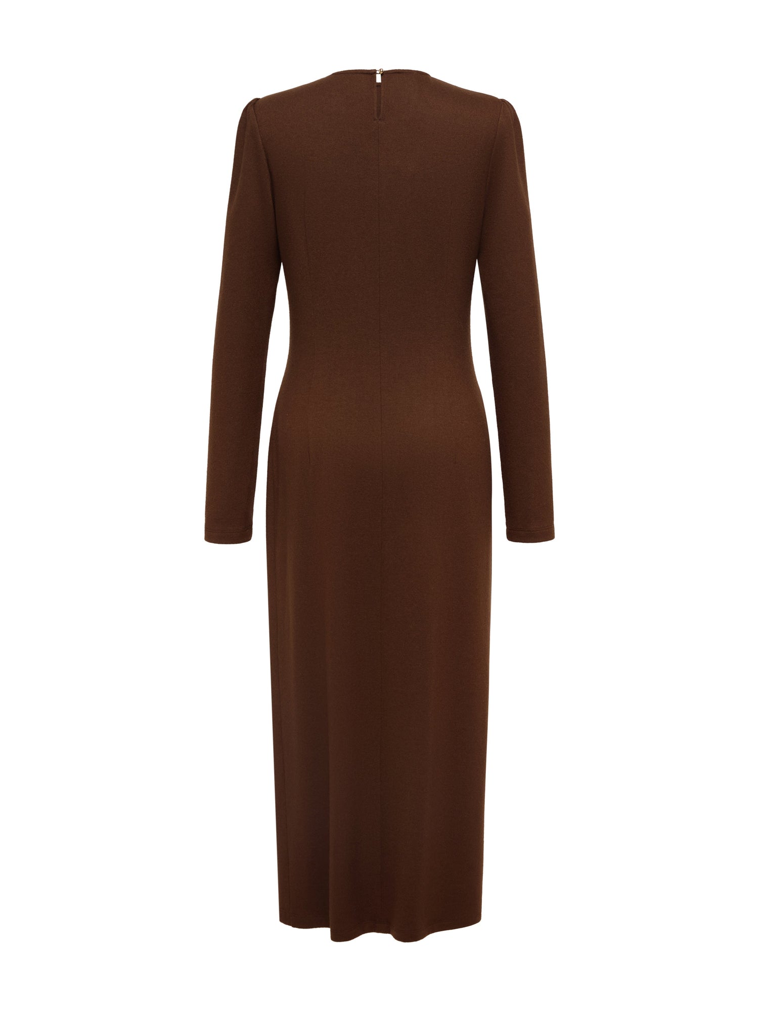 Wool Waist-Defining Dress | Brown