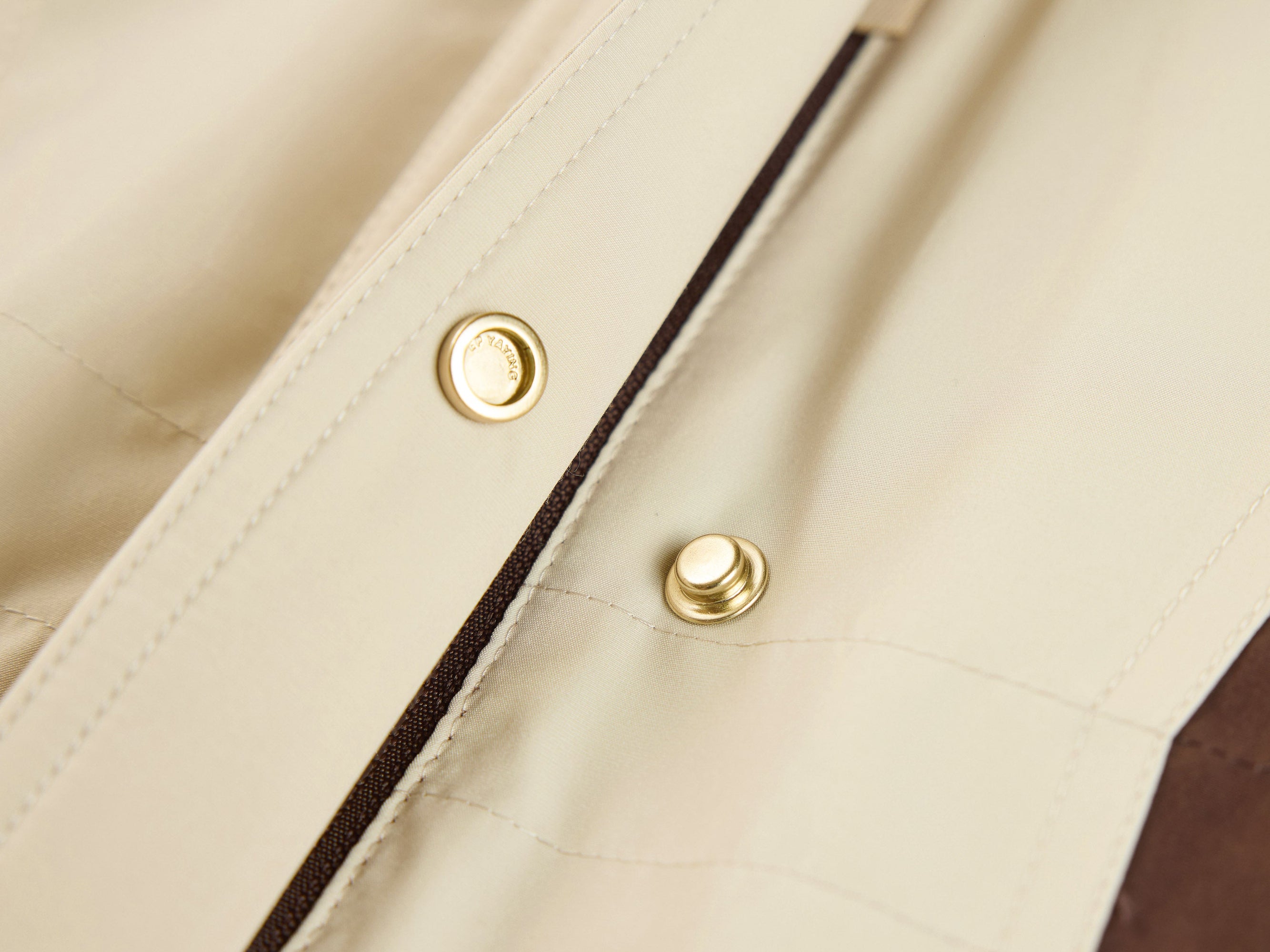 Contrast Trim Coat | Beige