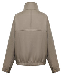 Wool Mulberry Silk Casual Coat | Brown