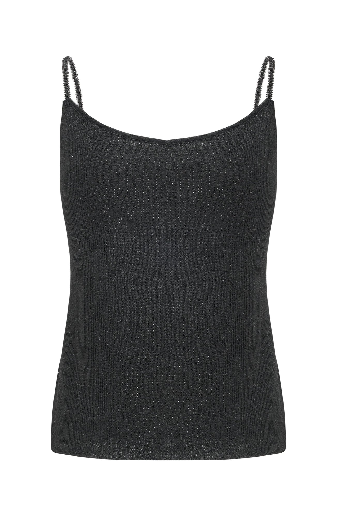 Silk-Blend V-Neck Camisole | Black