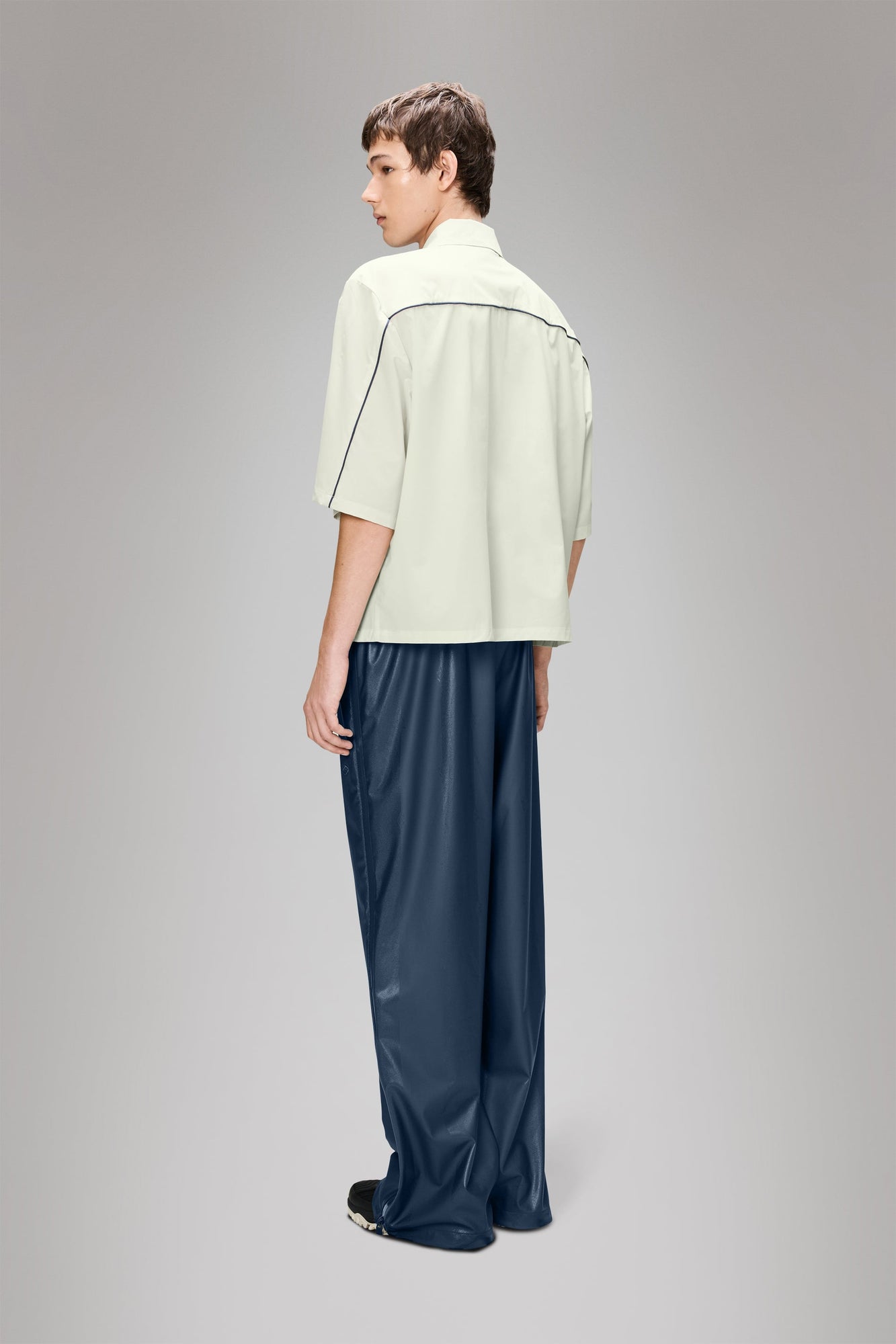 RAINS Rains x Umbro Drill Overshirt Vintage White Short Sleeve