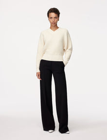 Another Tomorrow Merino Wool Dolman Sweater in Ivory – Wool Women's Knitwear