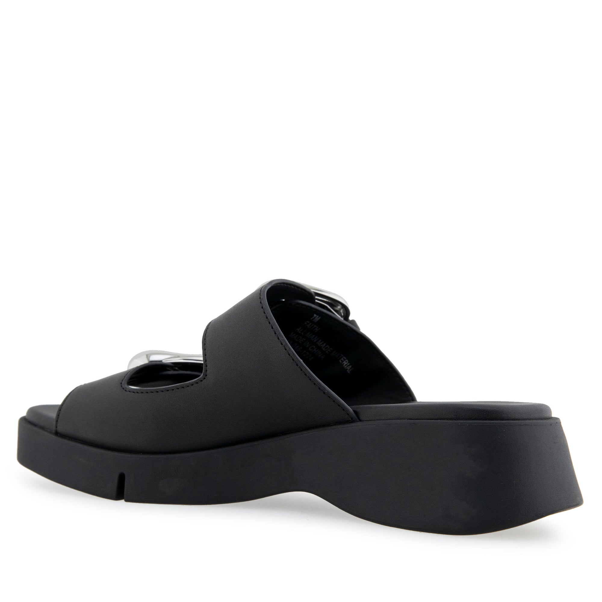 Faith Sandal Flatform | Black Faux Calf
