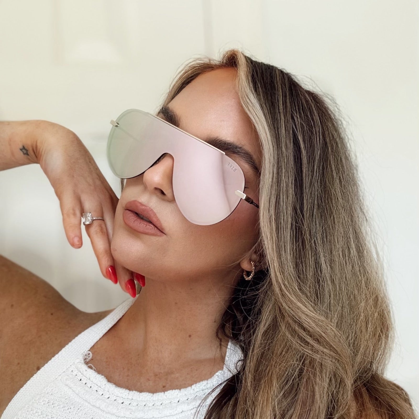 Unisex | Imani Sunglasses | Gold | Cherry Blossom Lenses
