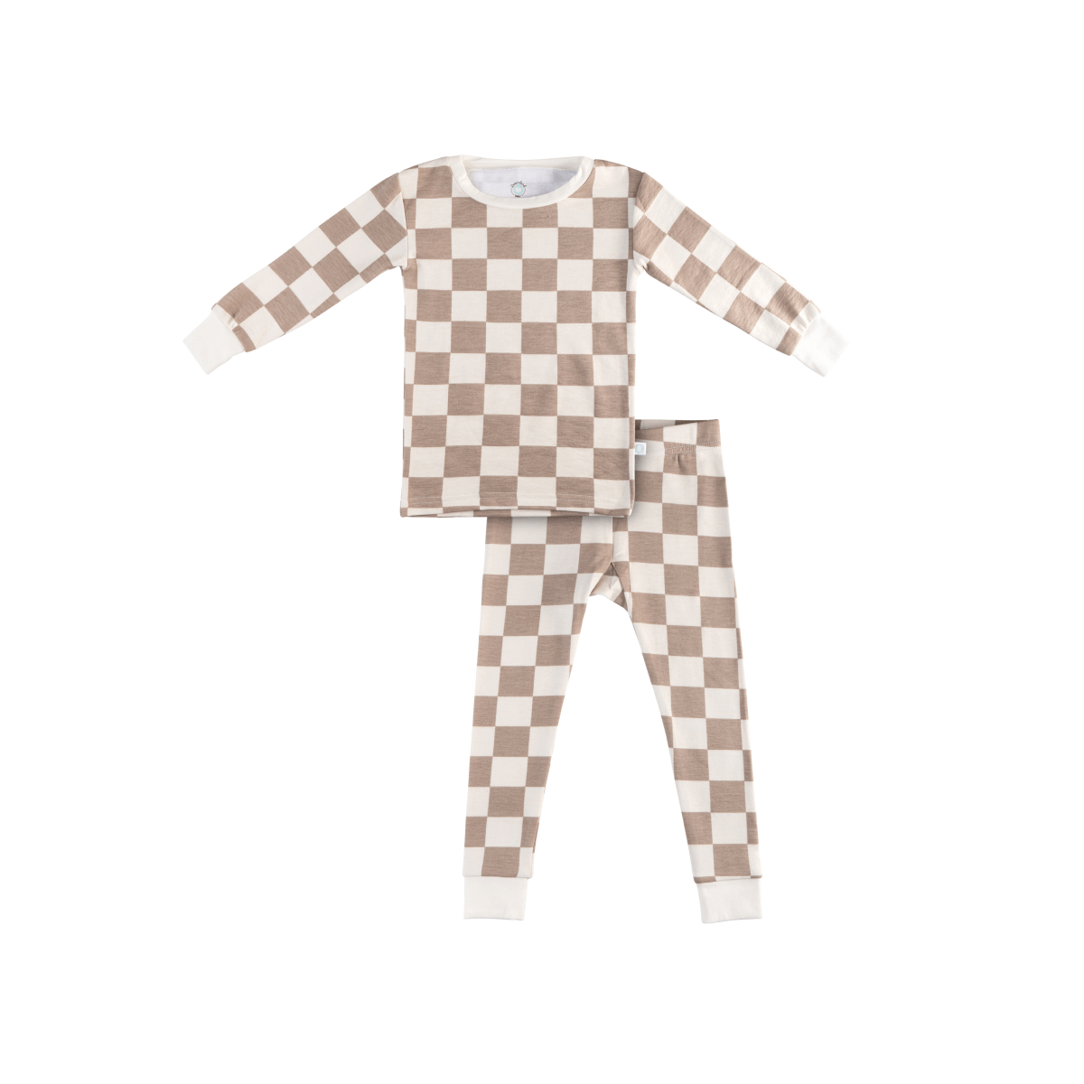 Unisex | Toddler Bamboo Pajamas | Oat Latte Checkerboard