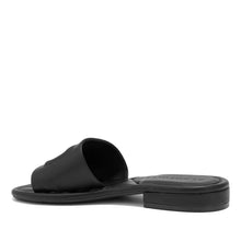 Jilda Sandal Flat | Black Faux Soft Nappa