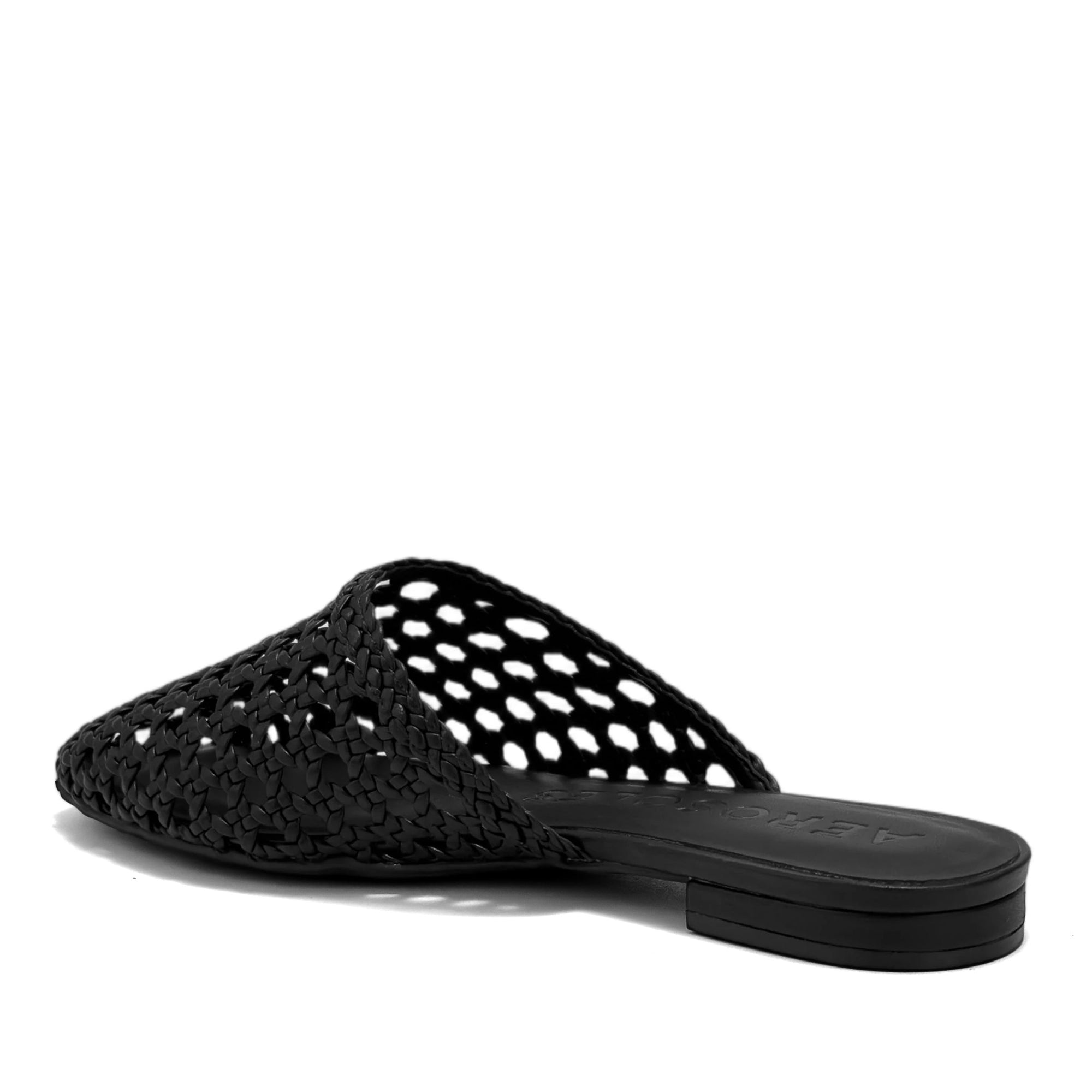 Assia Dress Flat | Black Faux Open Woven