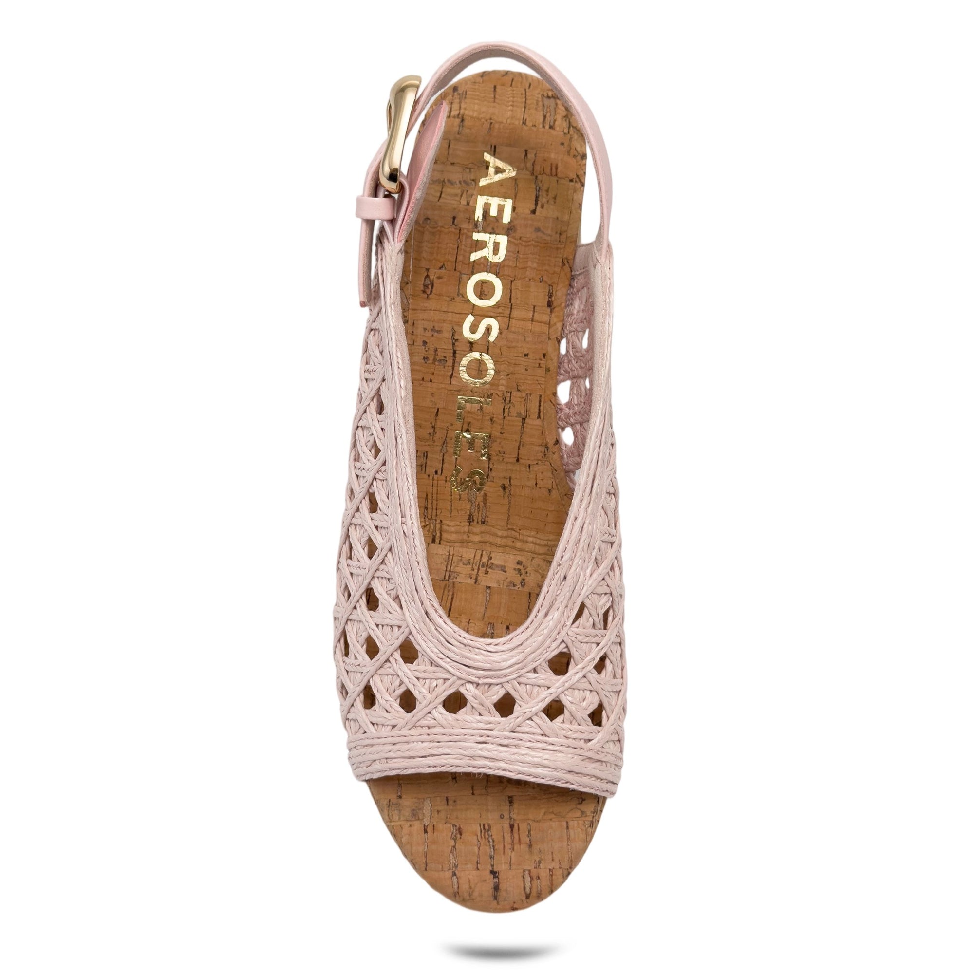 Cornelia Sandal Platform | Pale Pink Embroidered Raffia