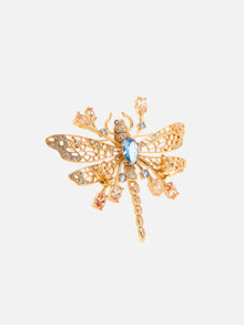 Dragonfly Brooch | Copper/Bluezircon/White Zircon