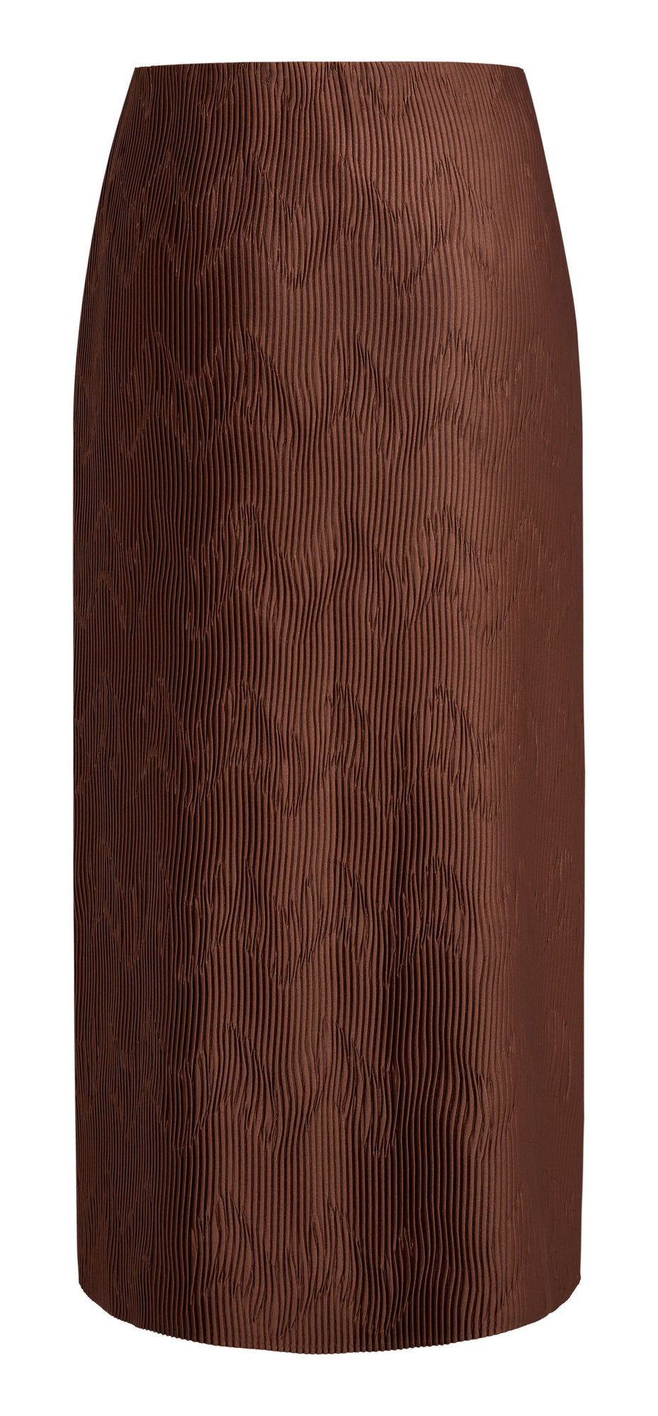 Pleated Midi Skirt | Brown