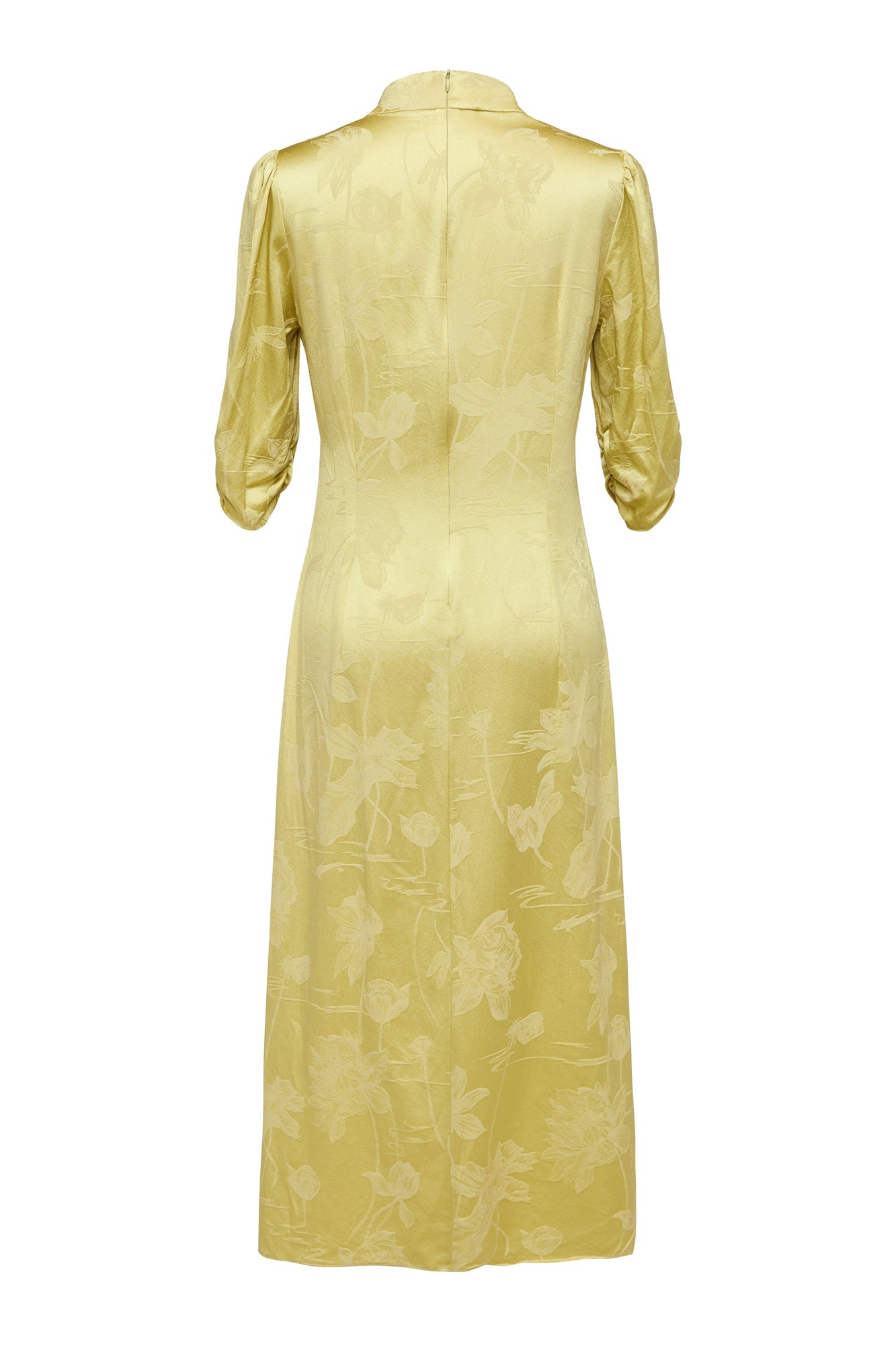 Satin Midi Dress | Yellow