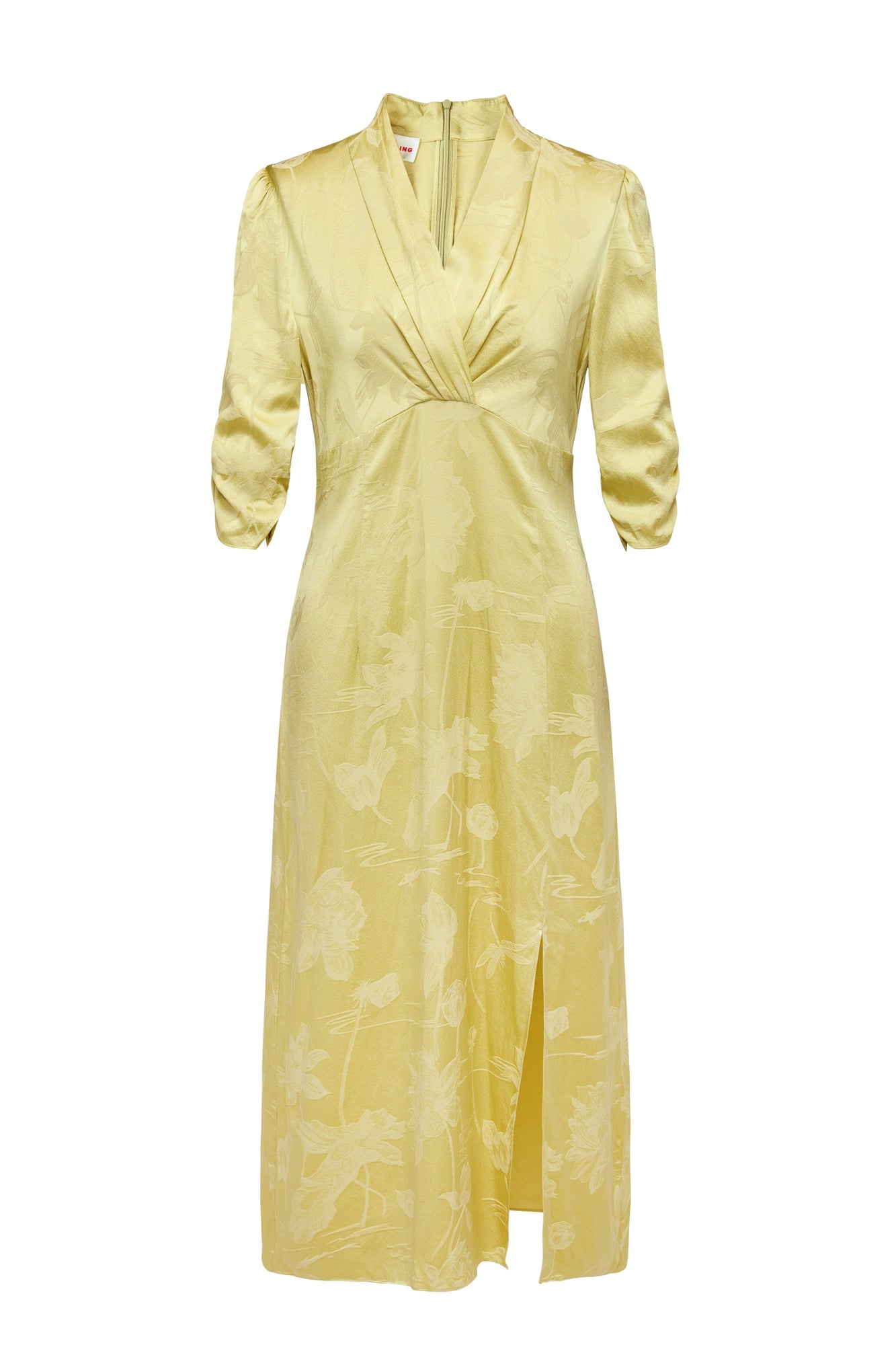 Satin Midi Dress | Yellow