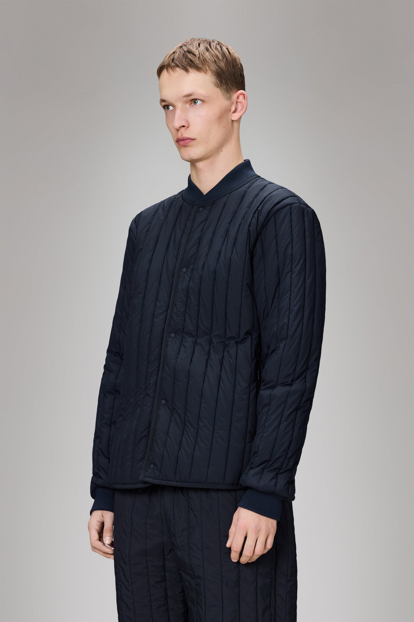 RAINS Banja Liner Bomber Jacket Navy Overshirt