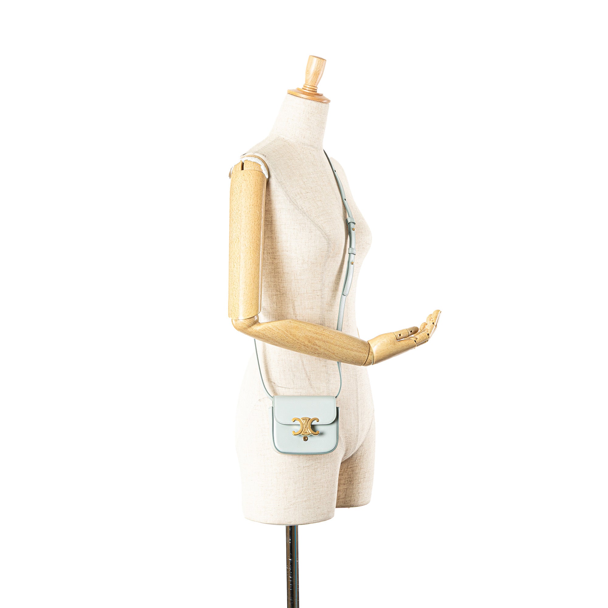 Celine | Pre-Owned Mini Calfskin Claude Crossbody | Blue/Light Blue