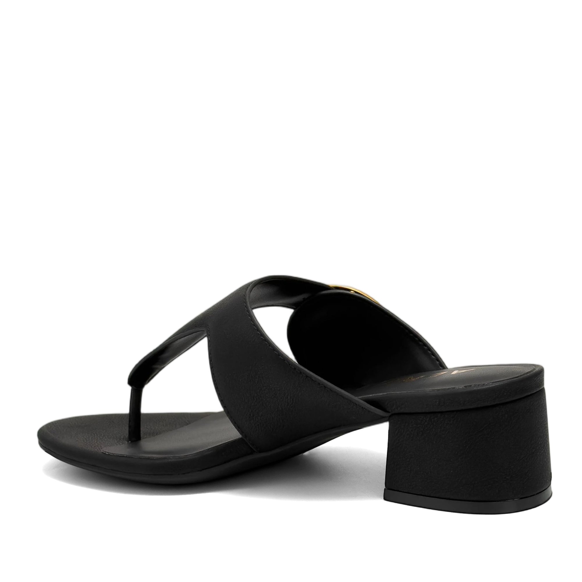 Cloude Sandal Heel | Black Faux Calf