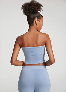 Chunky Knit Crop Top | Sky Blue