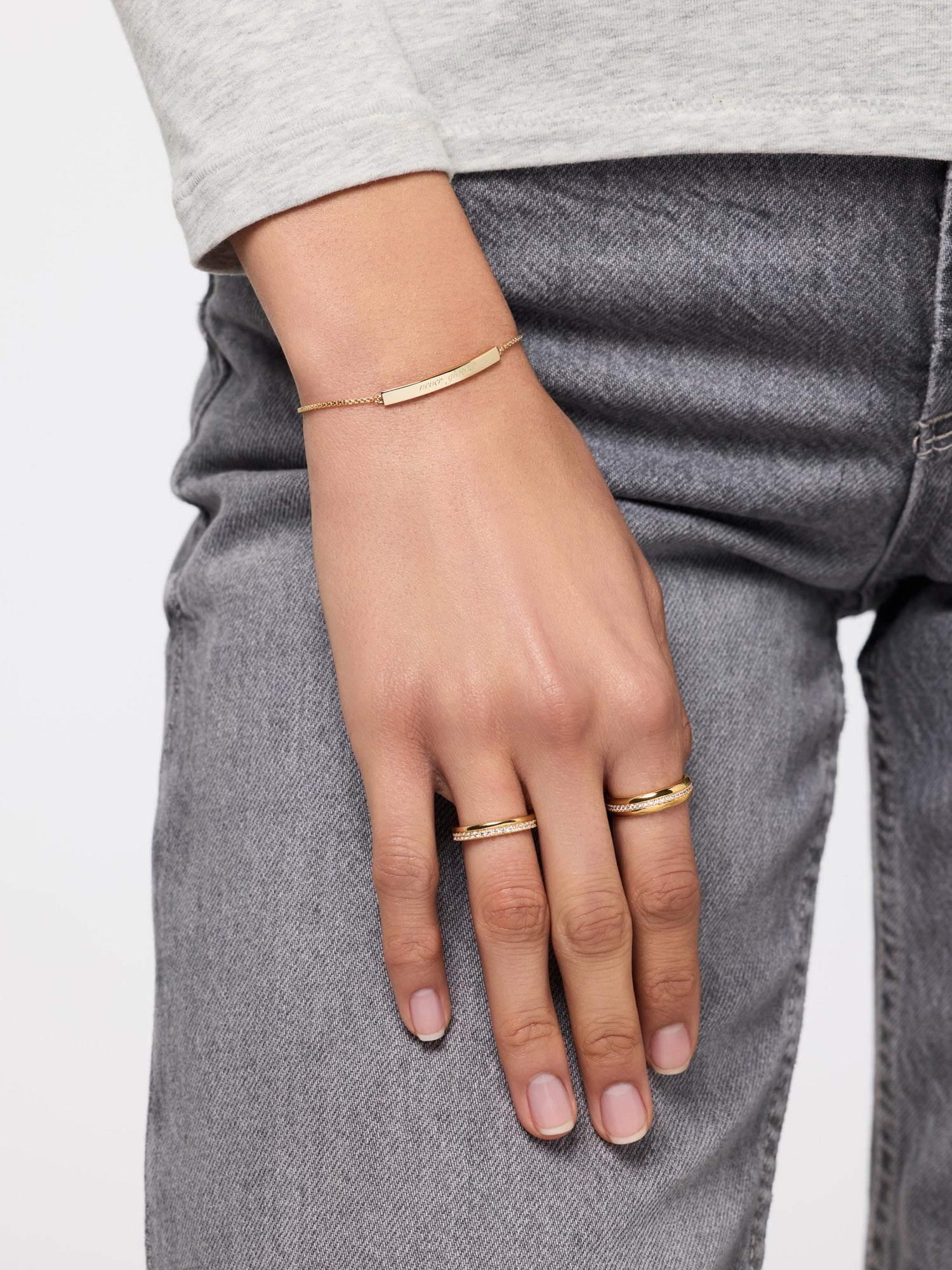 14K Gold Plated Engravable Heart Adjustable Charm Bracelets For Women Ana Luisa Mindy Bracelet