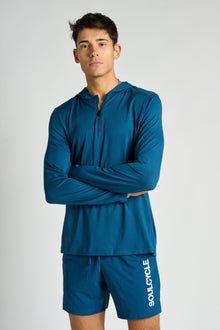 Rhone | Invictus Training 1/4 Zip Hoodie | Cape Blue