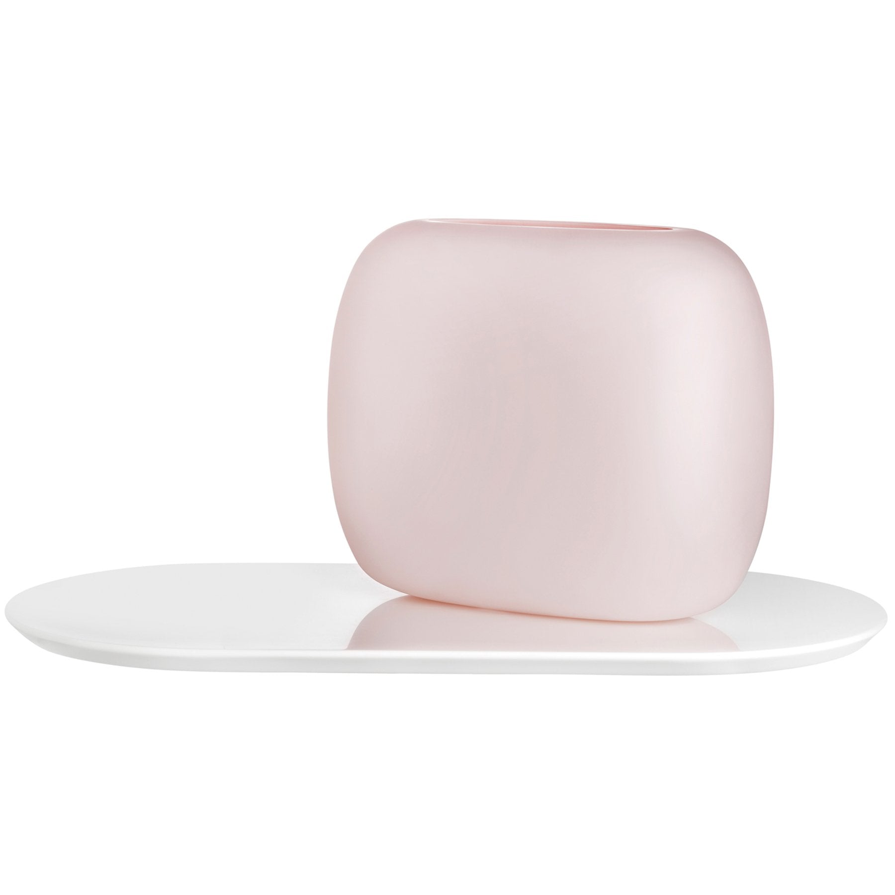 Sweets Vase With Glossy Base - Large | Opal Pink/White