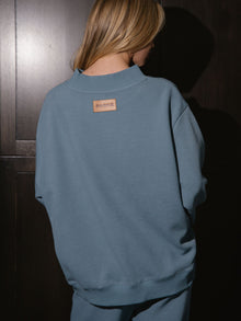 Waffle Mockneck Pullover | Glacier