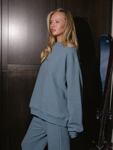 Waffle Mockneck Pullover | Glacier