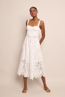 Calypso Dress | White Embroidered Eyelet
