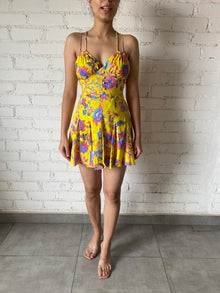 Hemant & Nandita | Floral Short Dress | Yellow