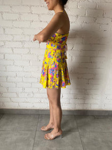 Hemant & Nandita | Floral Short Dress | Yellow