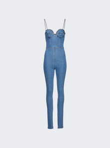 Women | Magda Butrym | Denim Bustier Jumpsuit | Blue