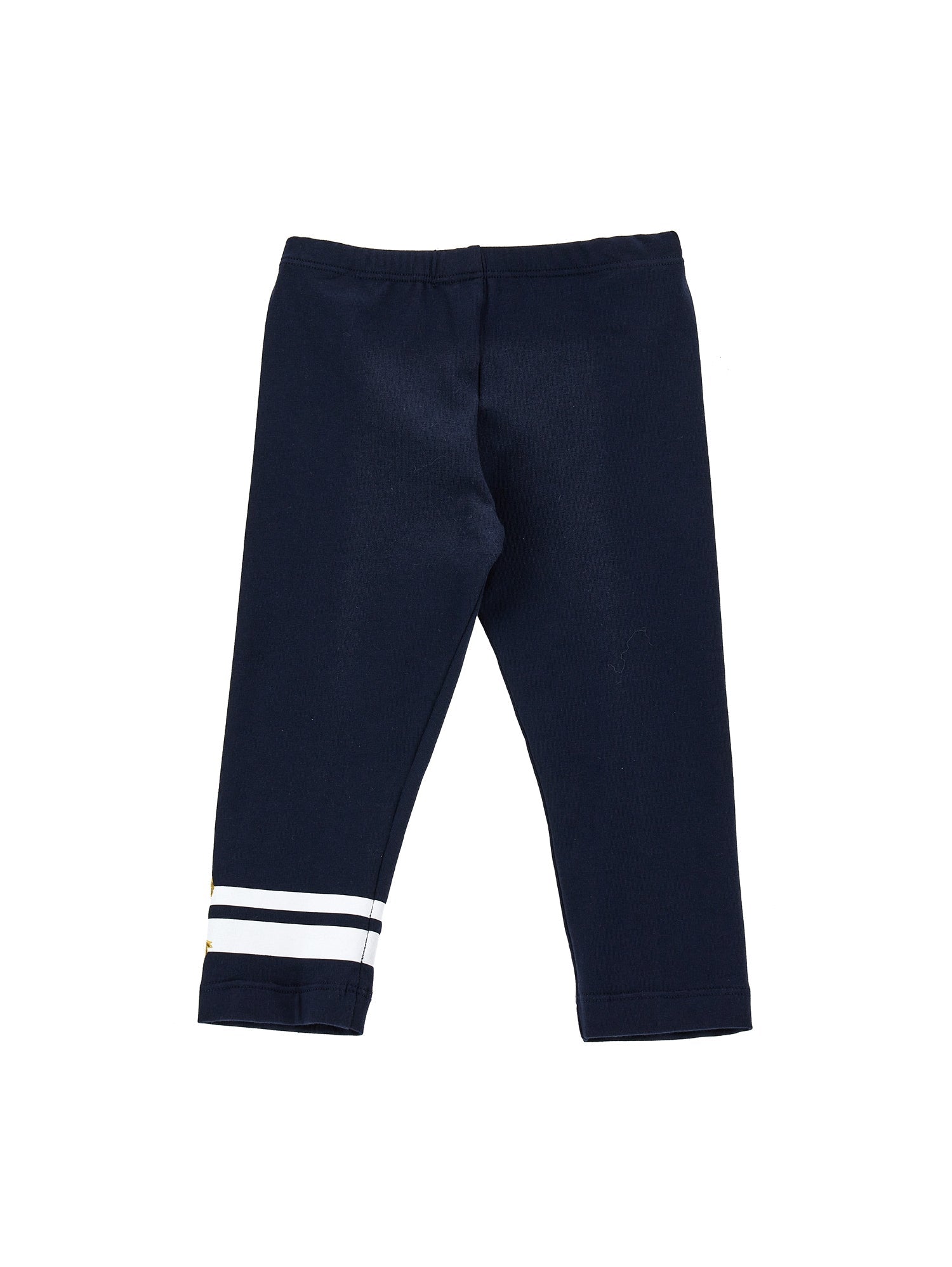Girls | Striped Cotton Leggings | Dark Blue