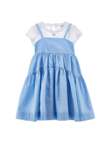 Girls | Polka Dot Poplin Sundress | Sky Blue