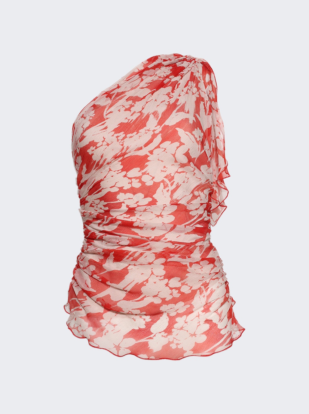 Women | Victoria Beckham | One Shoulder Draped Top Chilli And Blush