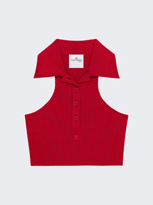 Women | Courrèges | Scuba Rib Knit Top Ruby | Red