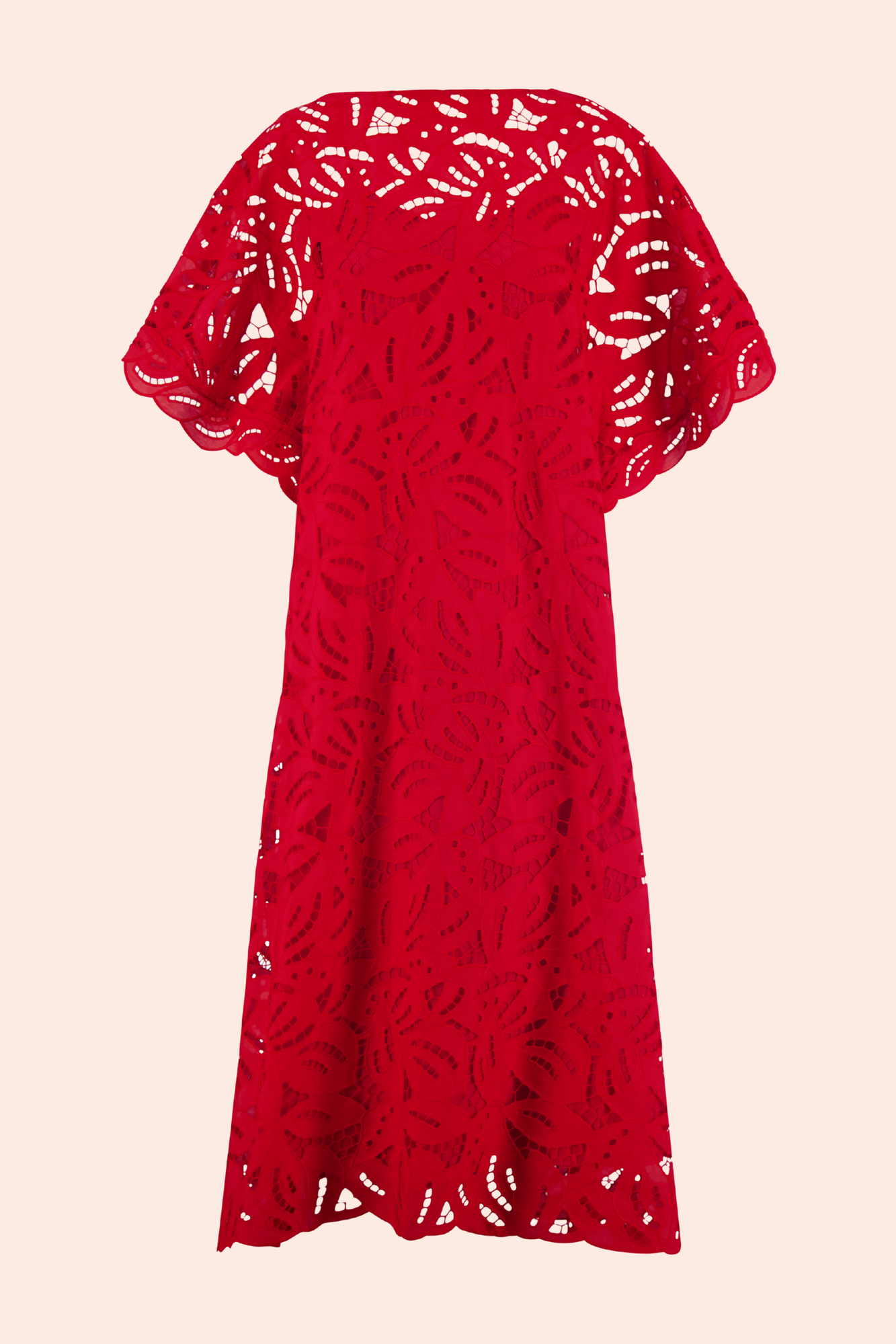 Embroidered Eyelet Caftan | Cherry