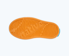 Bottom view of a Native Shoes Kids Jefferson Kids | Papaya Orange/ Shell White Footwear