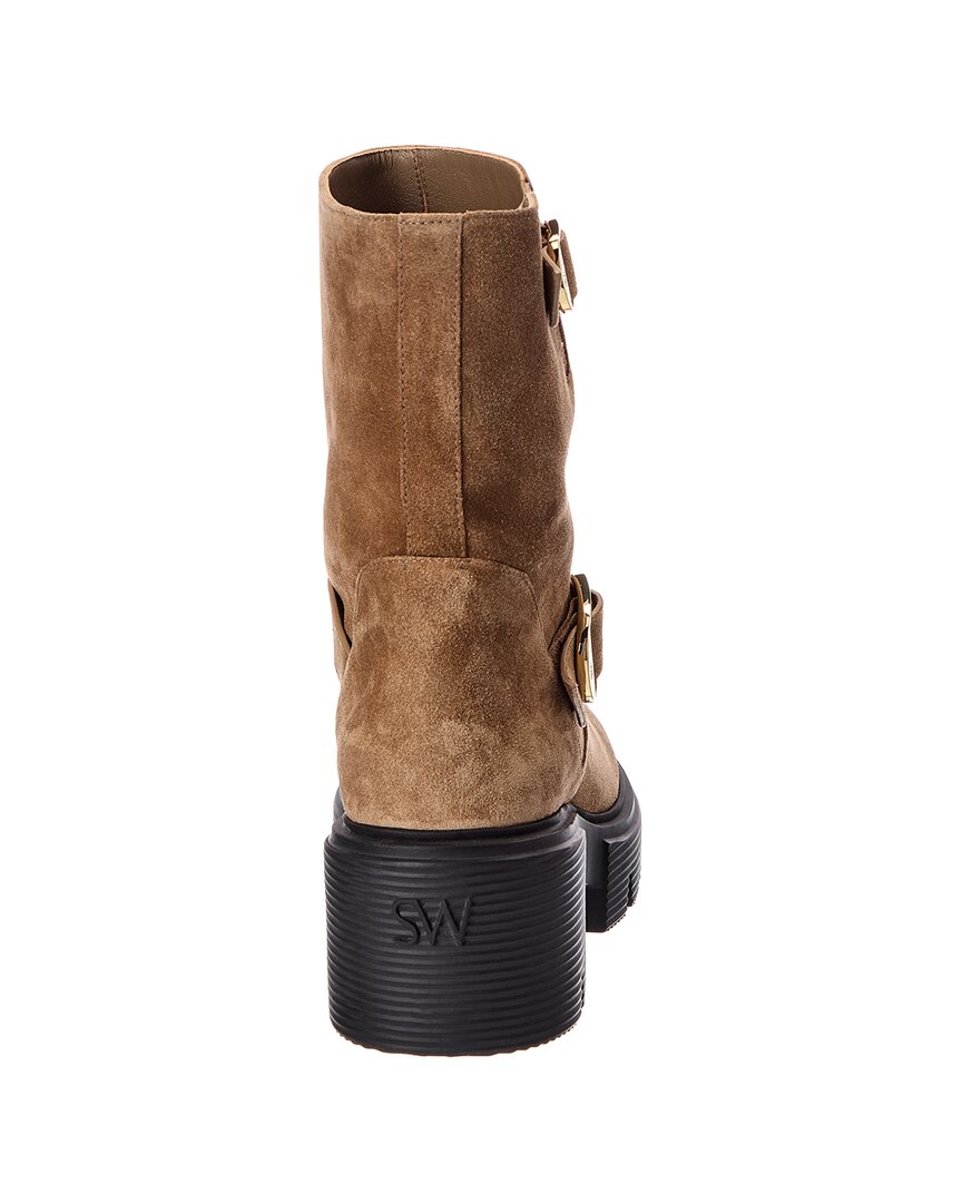 Stuart Weitzman | Womens | Soho Moto Suede Bootie | Khaki