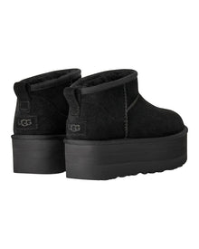 UGG | Womens | Classic Ultra Mini Platform Suede Boot | Black