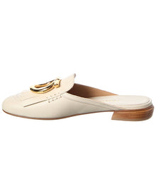 Ferragamo | Womens | Gancini Leather Mule | White