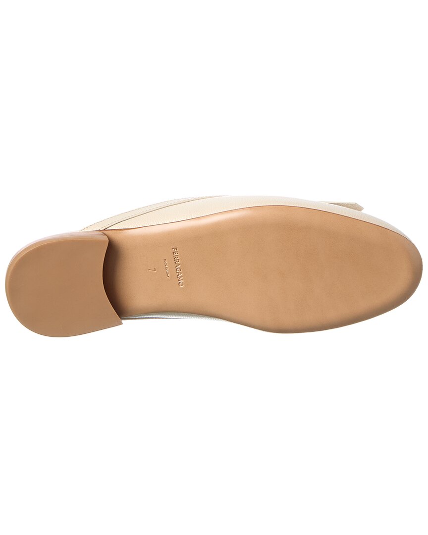 Ferragamo | Womens | Gancini Leather Mule | White