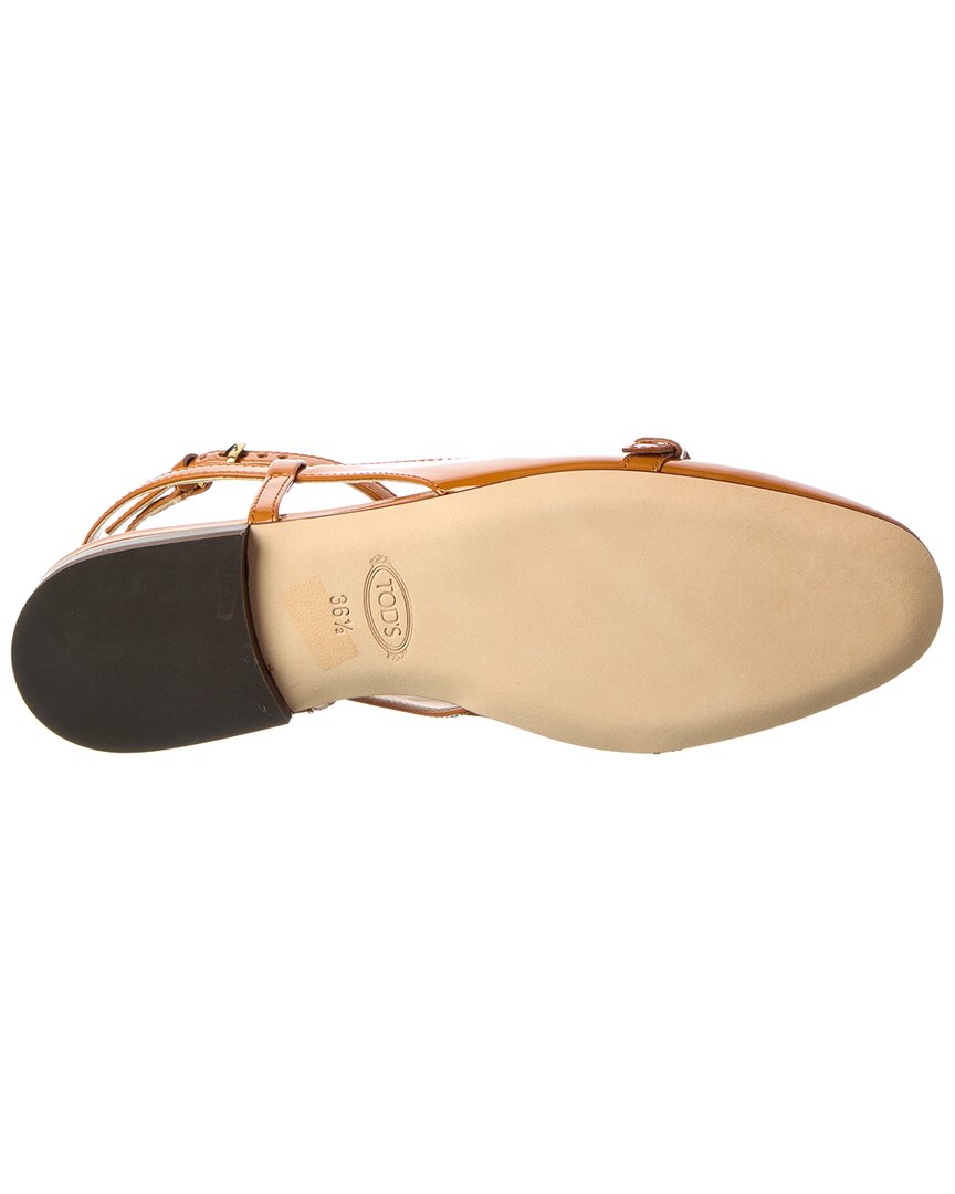 TOD's | Womens | Patent Leather Flat | Brown
