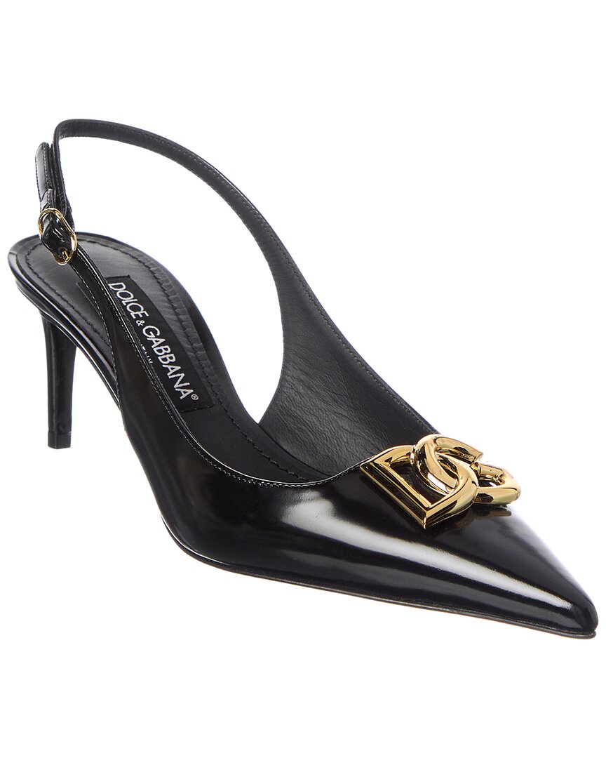 Dolce & Gabbana | Womens | DG Logo Patent Slingback Pump | Black