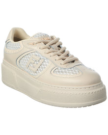 FENDI | Womens | Match Leather & Mesh Platform Sneaker | White